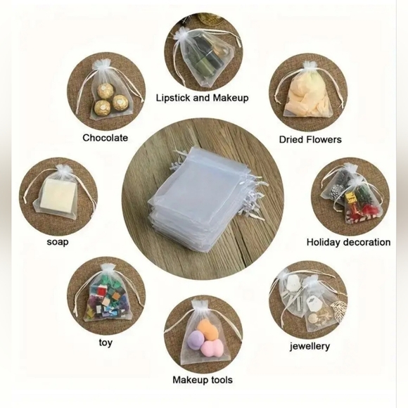 40 Colorful Organza Gift Bags Set - Picture 5 of 6